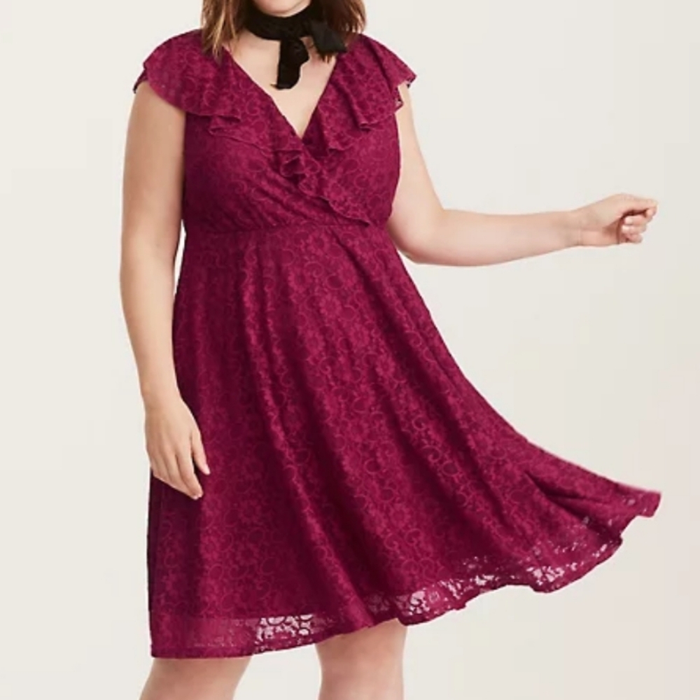 Torrid Berry Lace Dress